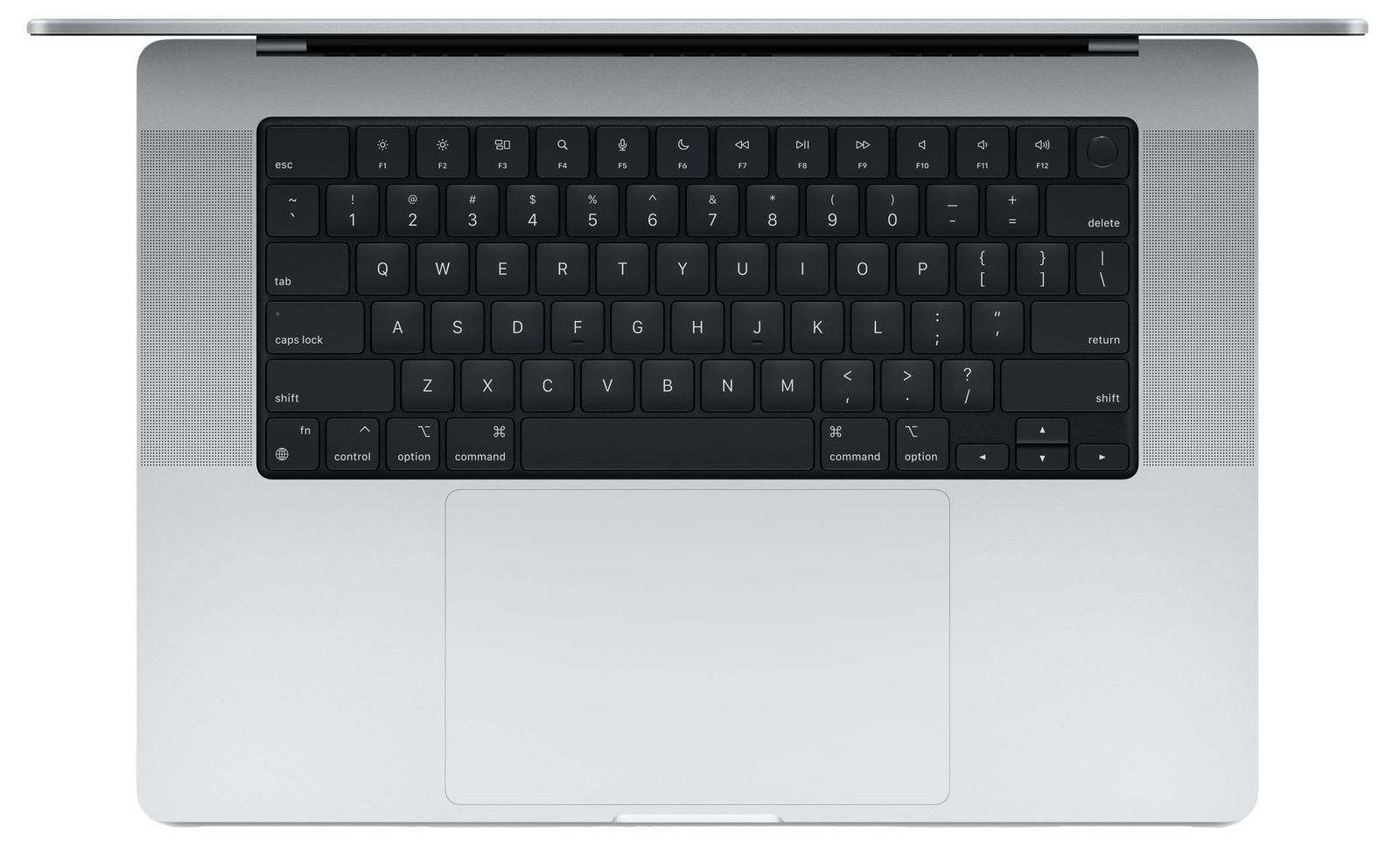 Photo showing the keyboard of a MacBook Pro 16